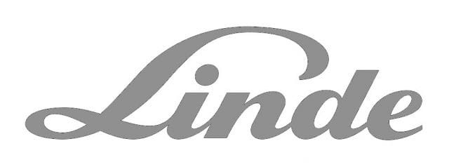naklejka szara napis linde 0009380661 200mm x 55mm